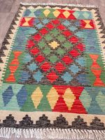 Afghan Kelim 82x61 Kilim Teppich carpet rug geometrisch grau blau Berlin - Wilmersdorf Vorschau
