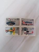 Briefmarken DDR 1980, Interflug, Viererblock Bayern - Dittelbrunn Vorschau