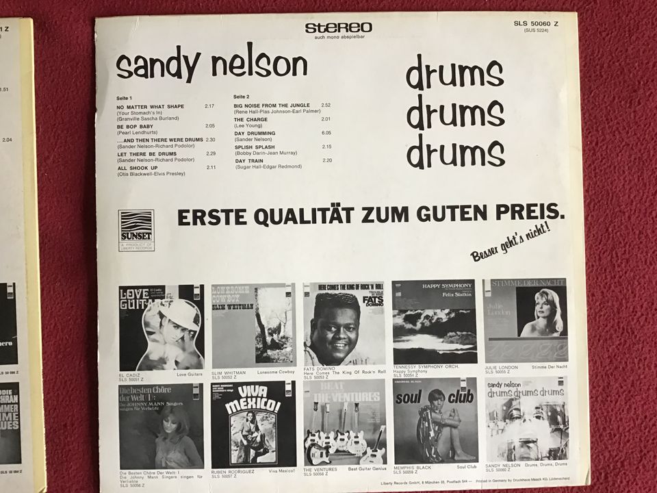 2x Vinyl LP Sandy Nelson: Teen Drums & Drums Drums Drums in Dortmund