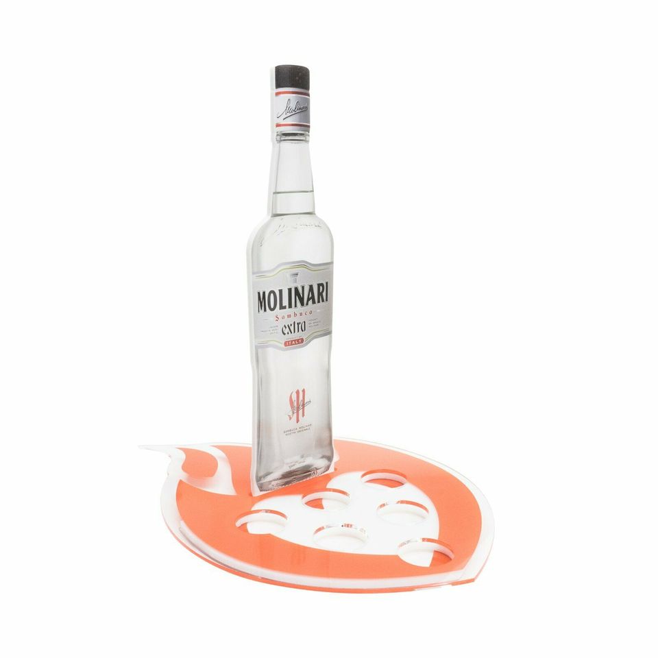 Molinari Sambuca Shot Meter Tablett Träger Gläser Schnaps Fire in Pforzheim