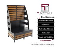 Paletten Podest 1,2 m, Schwerlast Präsentationsregal, Verkaufsregal, Ladenregal, Stahlregal, Sackware, Schwerlast, Schwergewicht, Regal, Holzregal, Holzdesign, Regalpodest, Palettenregal, Lastregal Nordrhein-Westfalen - Herne Vorschau