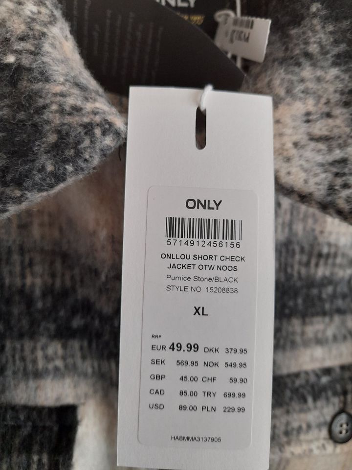 NEU m. Etikett ONLY leichte Damen Jacke kariert Gr XL Karomuster in Essen