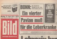 Bild-Zeitung 22. April 1974 - 50. Geburttstag - Unbenutzt Nordrhein-Westfalen - Erftstadt Vorschau