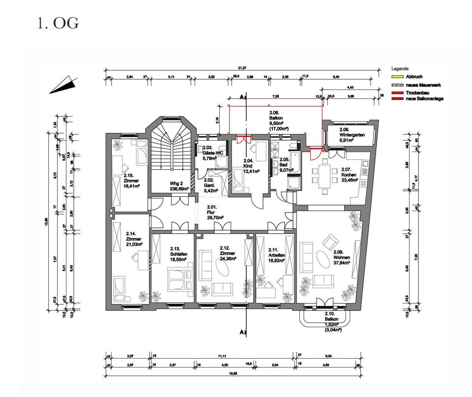 Saniertes, denkmalgesch. MFH mit gr. GS und SP, Studie für Neubauprojekt vorh., Gohlis-Süd in Leipzig