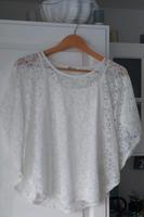 Shirt Bluse H&M 170 weiss weiß Spitze Fledermausärmel 2 LagenLook Thüringen - Tüttleben Vorschau