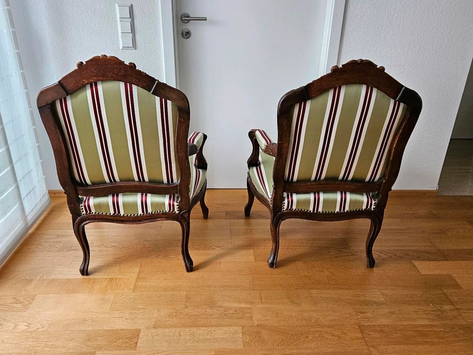 2 x Sessel Antik Holz Polster Louis XV in Heilbronn