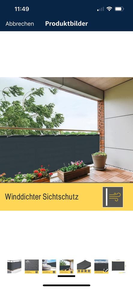 Balkon Sichtschutz90x300 / 90x500 / 90x600 in Bestensee