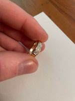 Goldring mit Diamanten / 585 / 0,12 ct / 18mm Chemnitz - Bernsdorf Vorschau