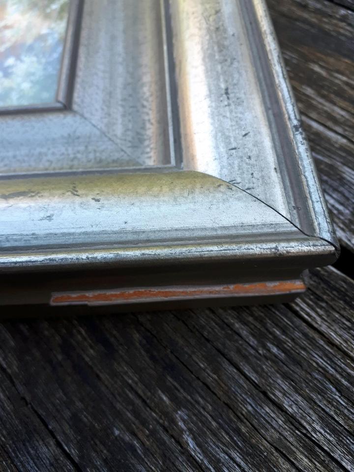 sehr detailreiches Aquarell um 1900 Origianlrahmen Haus Garten in St. Ingbert
