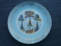 New York City - Souvenir - Teller Porzellan, Vintage, 23 cm, gebr Niedersachsen - Hatten Vorschau