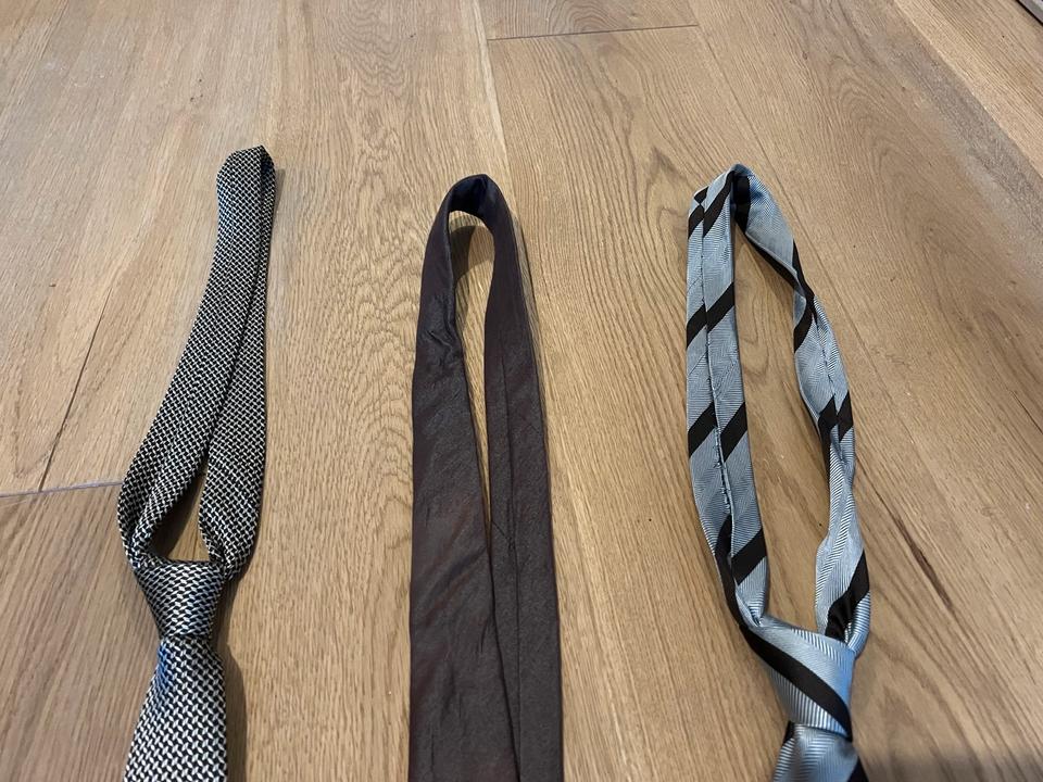 3 x Krawatten Brauntöne modern business Selected Neues Slim in Düsseldorf
