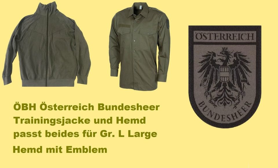 Schnäppchen ÖBH Bundesheer Trainingsjacke + Hemd Gr. L Large in Gera