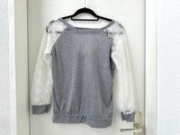 Pullover Top Bluse Oberteil grau Rückenausschnitt Spitze XS S Frankfurt am Main - Ostend Vorschau