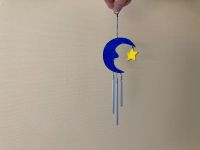 Windspiel / Klang Mobile Mond Stern blau gelb Saarland - Blieskastel Vorschau