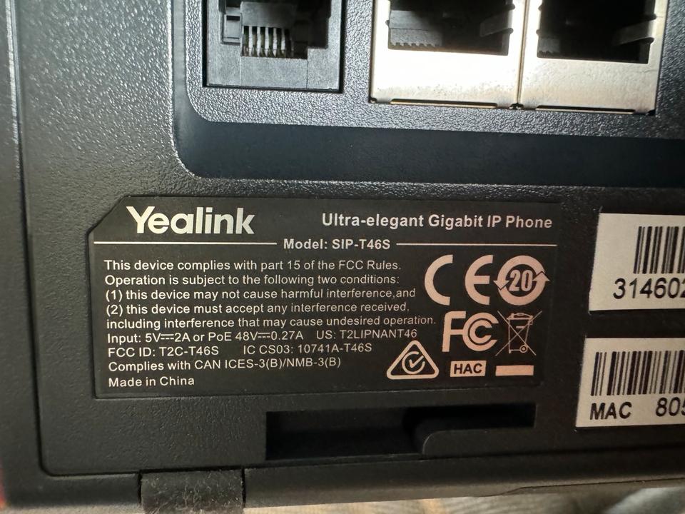 6 Yealink T46S VoIP Telefone, PoE, Netzteil nicht enthalten in Apensen