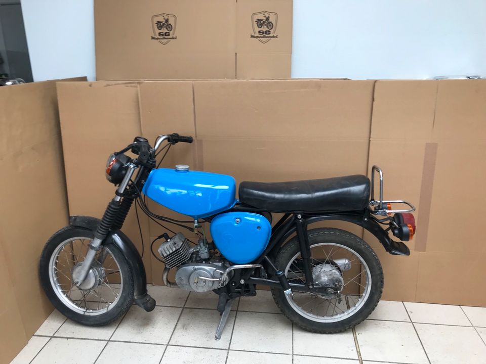 Simson S50 S50B blau 1978 Motor läuft Bastler zur Restauration * in Calbe (Saale)