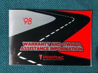 1998 Pontiac Cars Warranty Info Owners Manual Scheckheft englisch Hessen - Kassel Vorschau