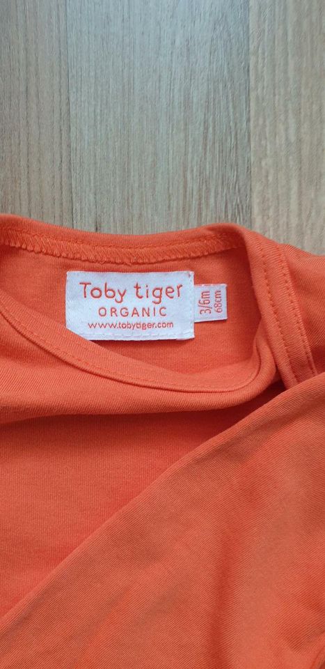 Toby Tiger Set Body Hose Möve 68 organic orange blau in Berlin