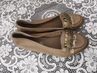 Schuhe flach von Tamaris, beige Gr 38, Leder Bochum - Bochum-Nord Vorschau