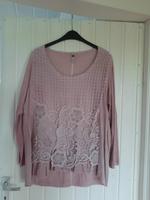 tredy langarm Shirt altrose Gr. 48 Vorderteil mit Spitze Frühling Hessen - Hadamar Vorschau