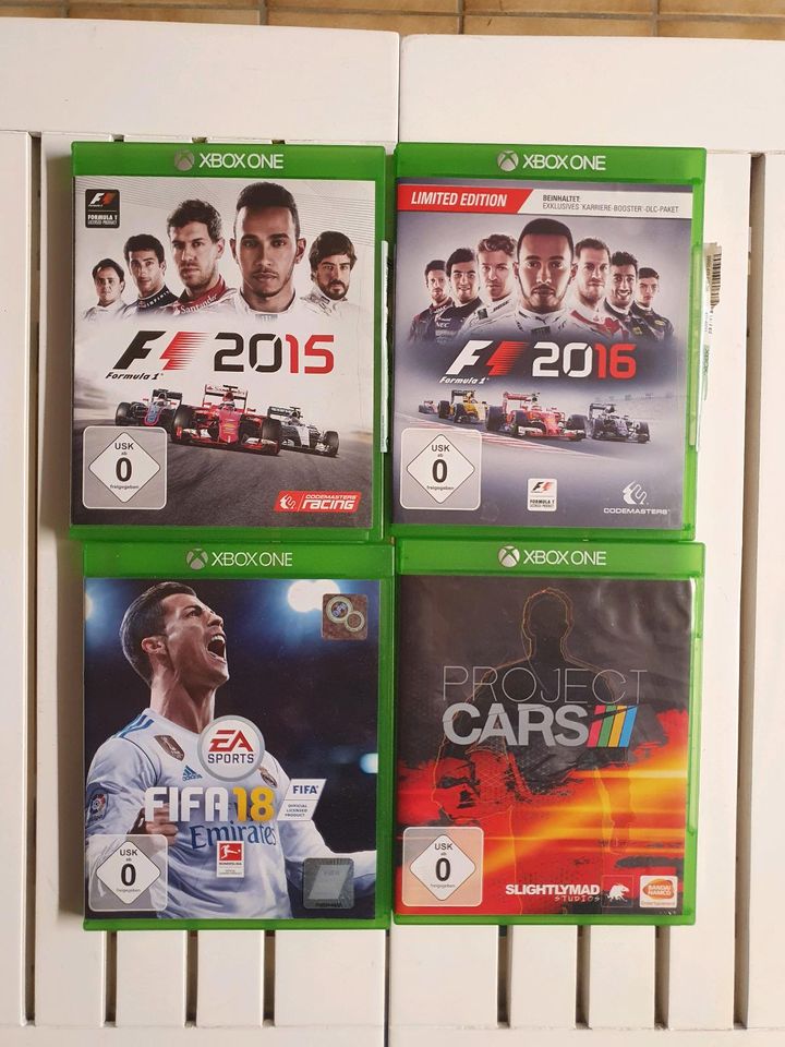 X-Box One Spiele, Formula 1 2015, 2016, Fifa18, Project Cars in Gehrden