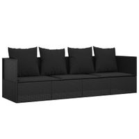 Outdoor-Loungebett mit Kissen Schwarz Poly Rattan Gartenlounge Bayern - Bad Kissingen Vorschau