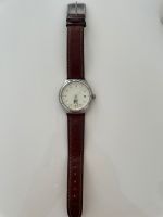 Vintage Uhr Lexon 36mm echtes Lederband braun weißes Ziffernblatt München - Sendling-Westpark Vorschau
