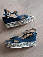 Ital. Jeans Sandalette Wedges bequem leicht 38 Bayern - Weidenbach Vorschau