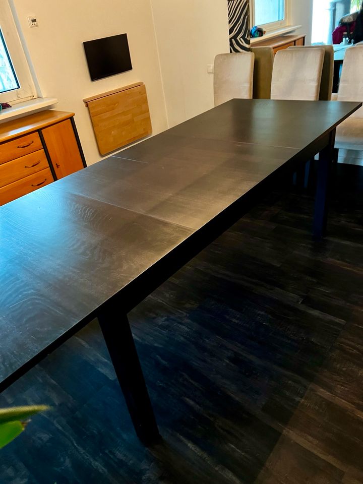 Esszimmertisch Ikea 175cm x 95cm ausziehbar schwarz-braun in Welver