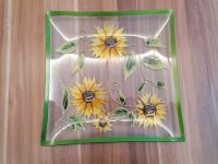 Glasteller Glassschale Sonnenblumen Blumen grün Quadrat Bayern - Wendelstein Vorschau