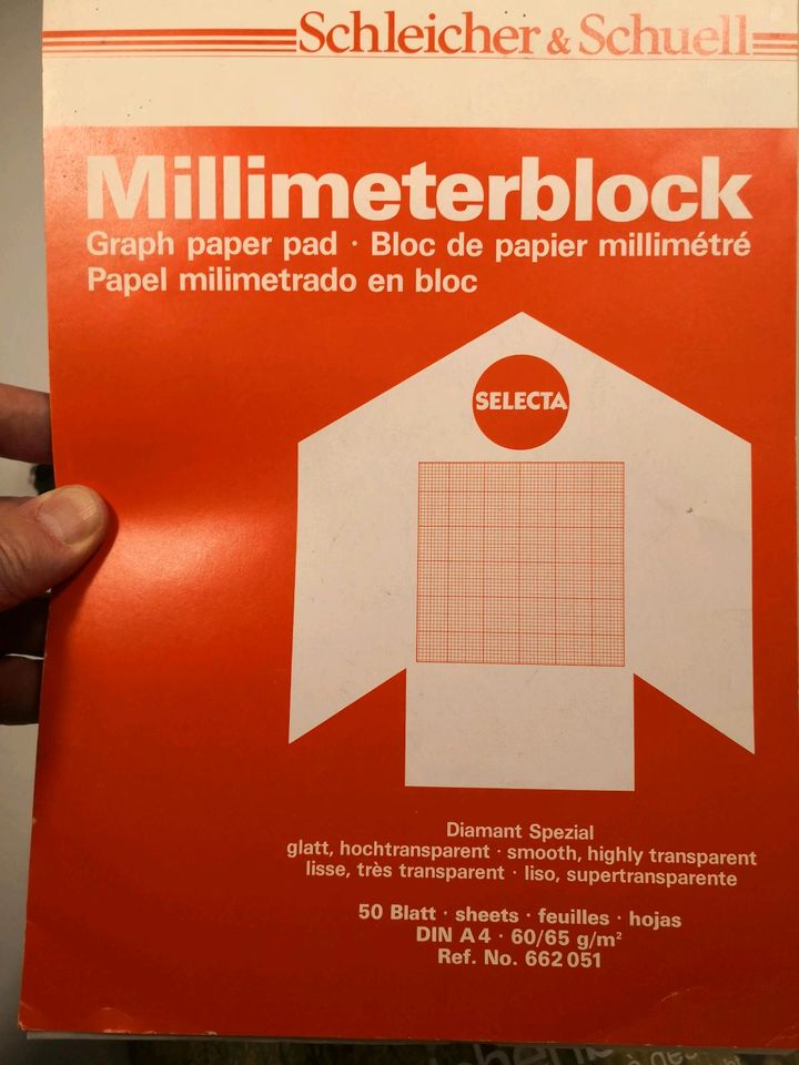 Zeichenpapier Millimeterpapier Transparentpapier (mehrere Blocks) in Kupferzell