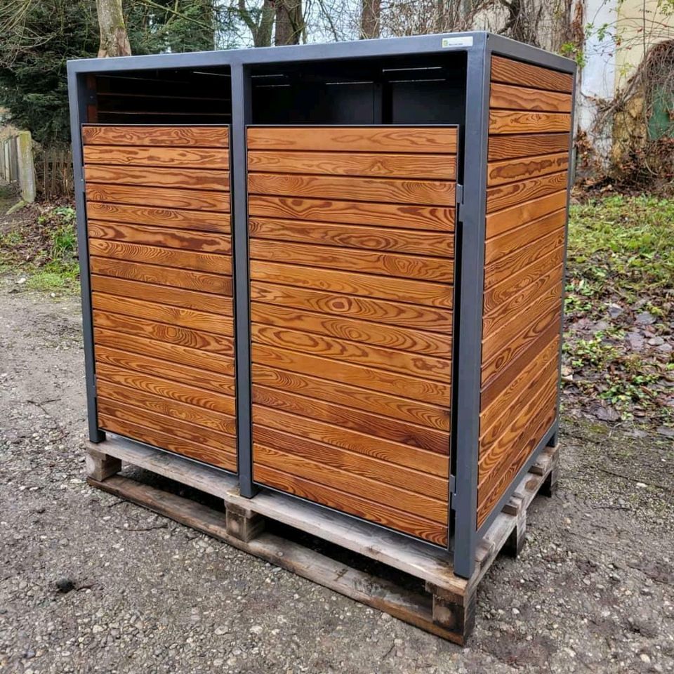 Mülltonnenbox Holz 2er Mülltonnenverkleidung in Odelzhausen