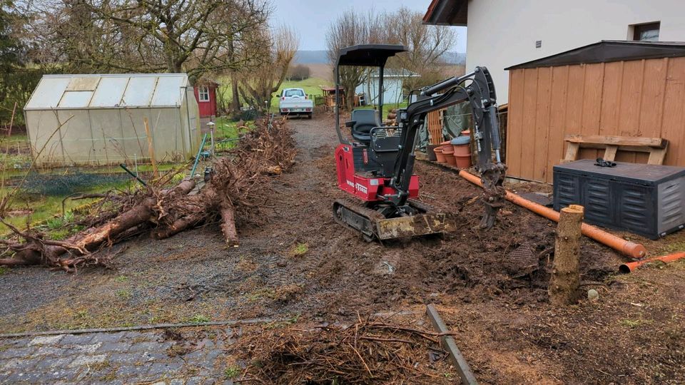 Baumaschinen zu vermieten Minibagger Rüttelplatte Schneidtisch in Görsbach