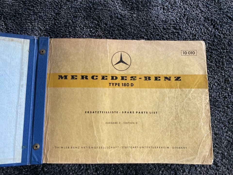 Mercedes Typ 180 Diesel Ersatzteilkatalog von 1959 original in Berlin