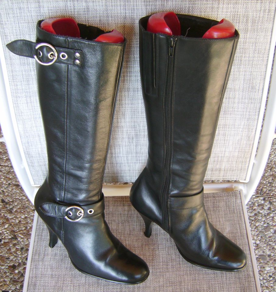 Schicke u. elegante Echtleder High Heel Stiefel, Gr. 38- Top! in Zeven