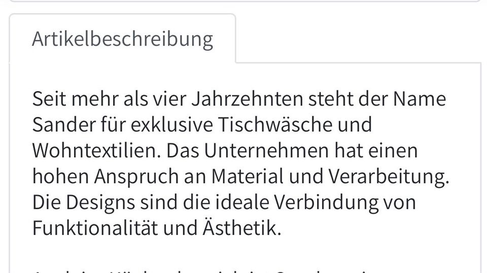 NEU Sander Geschirrtuch 50x70 waschbar 60 Grad Made in EU in Wolfenbüttel