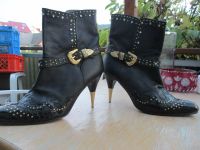 echt Leder Vollleder Stiefelette Strass Vintage Spain 38 Stiletto Bayern - Collenberg Vorschau