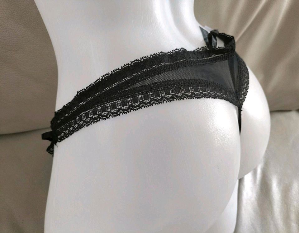 String schwarz black Perle Lace Spitze Spitzenslip Change Stretch in Schwieberdingen