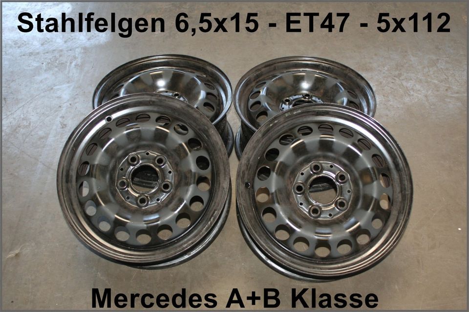 F148 - Stahlfelgen 6,5x15 ET47 5x112 ML66,5 Mercedes A + B Klasse in Dortmund