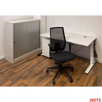 Büro-Set: Steh-Sitz-Schreibtisch elektrisch, Drehstuhl, Highboard Berlin - Reinickendorf Vorschau