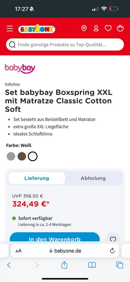 Baby bay beistell bett xxl in Leipzig