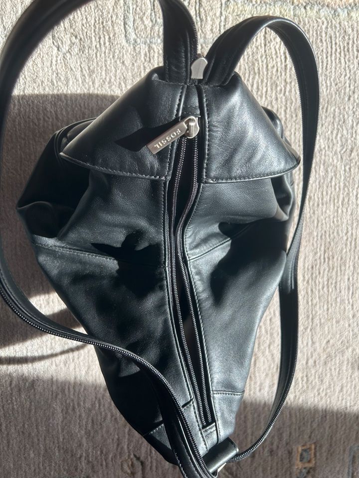 2 in 1: Rucksack und Tasche, schwarz, Fossil, sehr guter Zustand in Bodelshausen