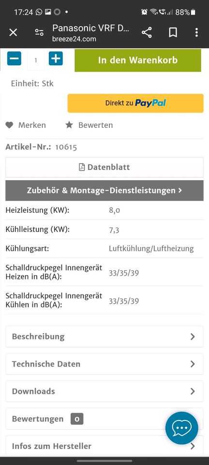 Panasonic Klimaanlage Deckenunterbaugerät *NEU* in München