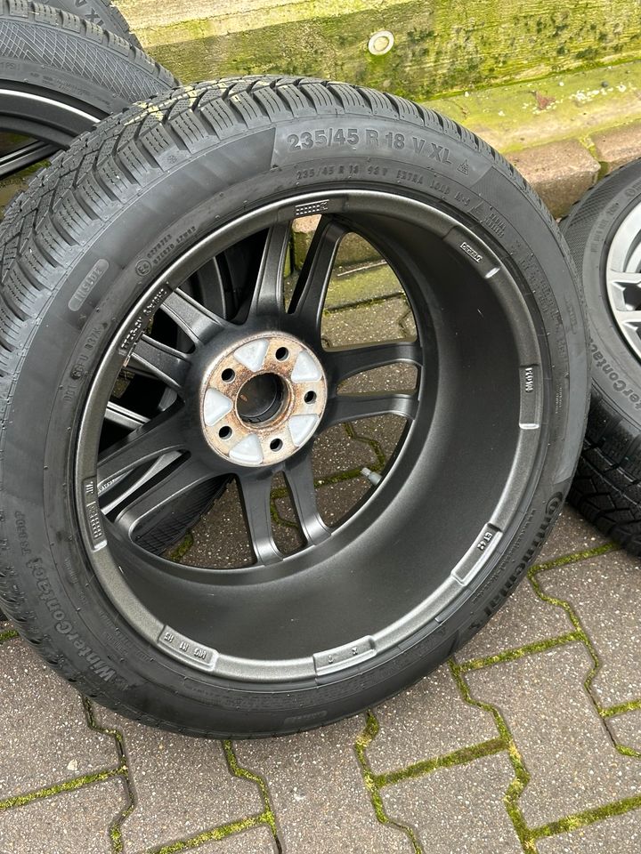 Volvo S60 V60 Typ Z 18“ zoll Alufelgen mit Winterreifen 235/45R18 98V XL Continental 2020 6.5-7mm ALU Winter komplett Räder Radsatz Winterräder Winterradsatz Winterkompletträder Winterkomplettradsatz in Gelsenkirchen