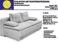 Sofa Couch Wohnlandschaft Schlafsofa Bettkasten Velour-Cord grau Nordrhein-Westfalen - Mettingen Vorschau