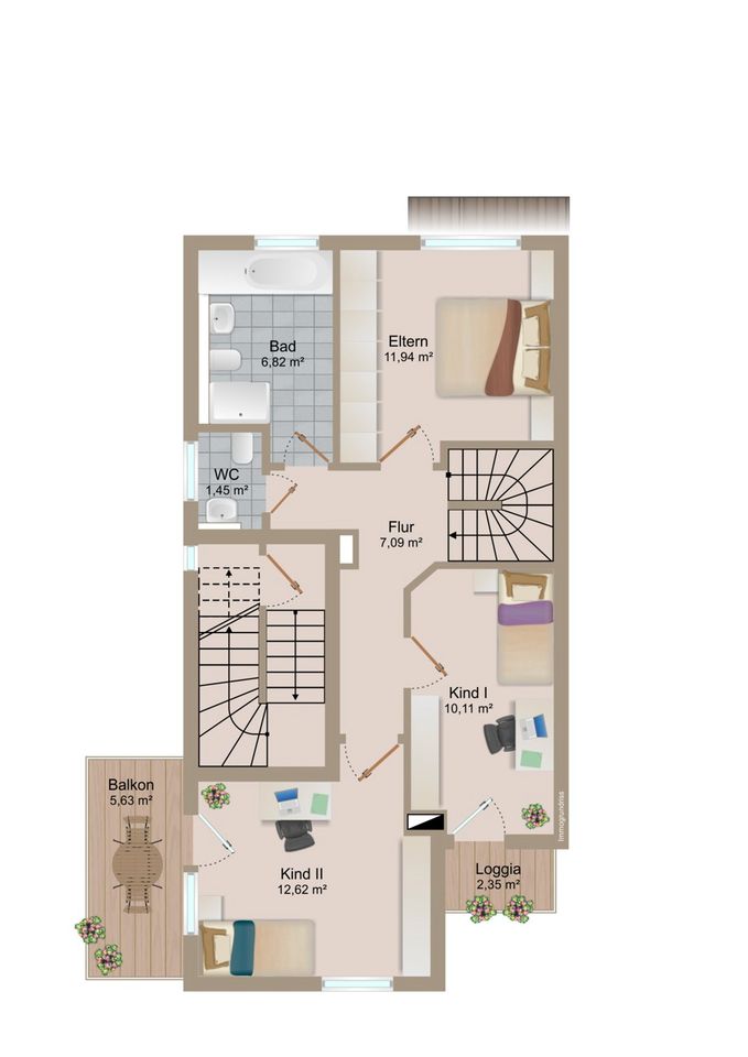 BRUMANI | Wie ein Haus: große Maisonette-Wohnung für Familien mit Garten & Carport in Emmendingen in Emmendingen