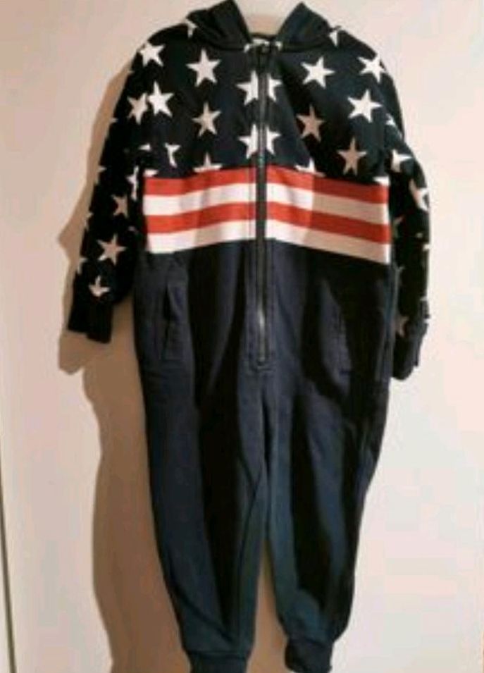 Jumpsuit Sweatshirt all-in-one H&M USA Flagge 122 128 Amerika in Kreuzau