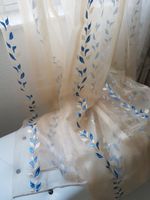 Gardinenstoff aus Italien 8 m! Organza Meterware NEU creme blau Baden-Württemberg - Hettingen Vorschau