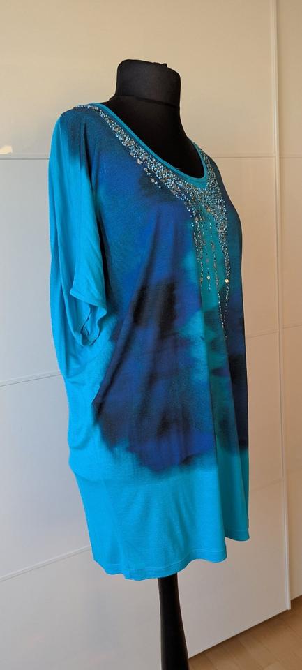 Neu Gr. 42 Tunika T - Shirt Badekleid Tuzzi blau gemustert in Forchheim