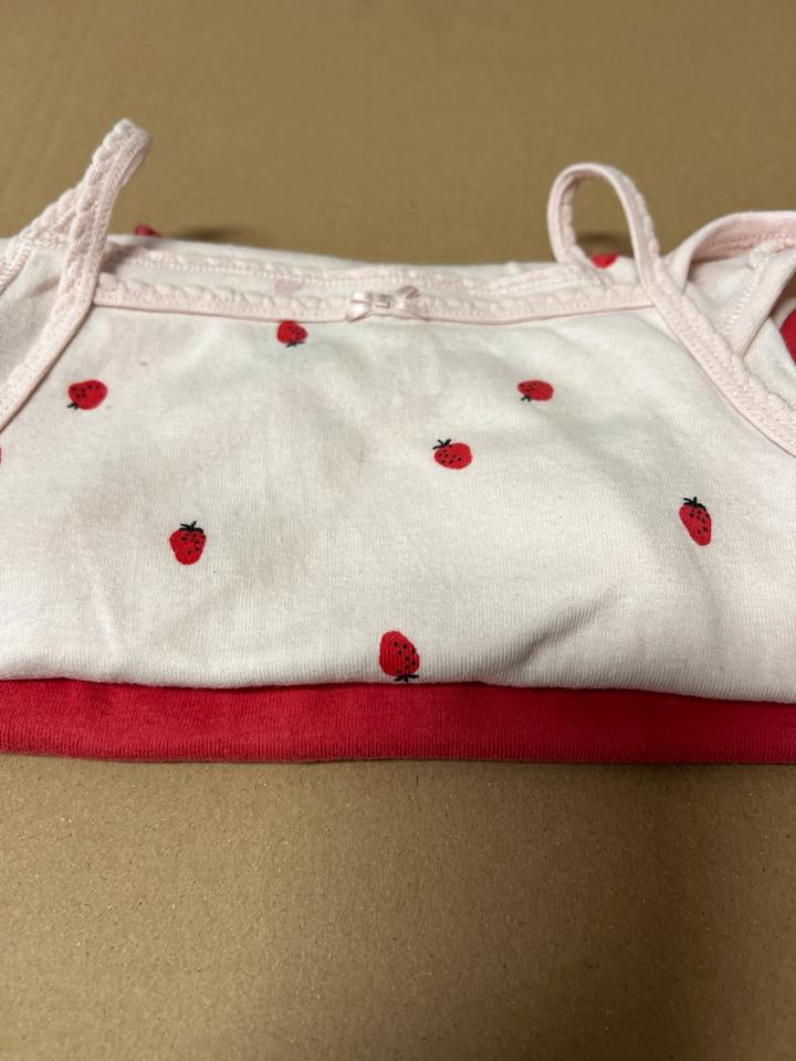 2 Träger Bodys Gr 98 Erdbeeren ❤️ h&m Bio Mädchen Sommer in Kirchhain